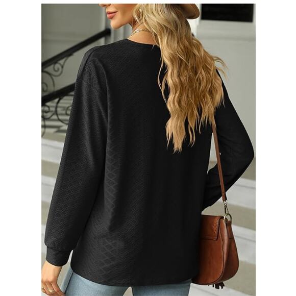YATHON Women's Tops Dressy Casual Fall Long Sleeve Fashion Ladies Loose Fit - Picture 4 of 6